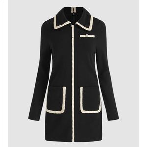 Contrasting trim pearl dress